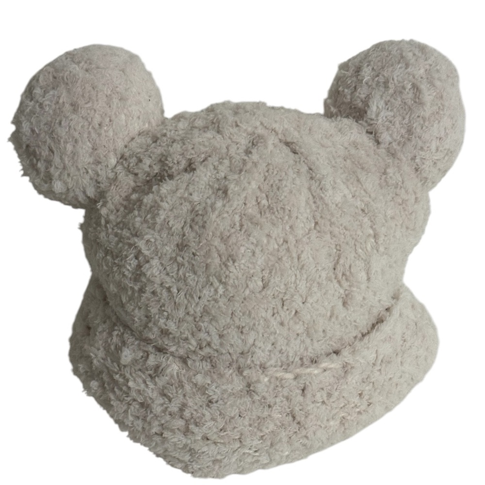 Cute Plush Bear Ear Beanie Hat Women Winter Bonnet Cap